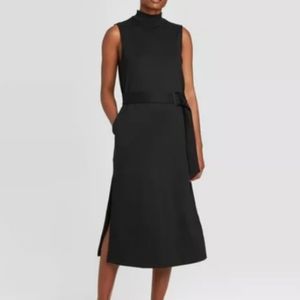 Mock Turtleneck Midi Dress